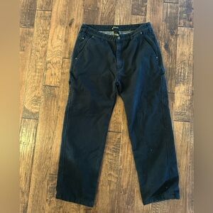 Stanley Black Cargo Work Pants with Utility Pockets size 36 x 32 Fleece lined